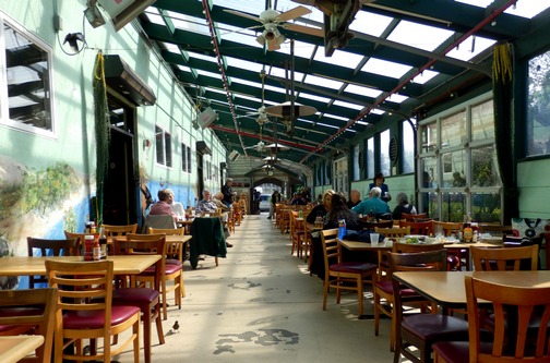 Moss Landing, Monterey County, California, Northern California, Phil's Fish Market and Eatery, covered patio dining, wheelchair accessible, Images by RJM